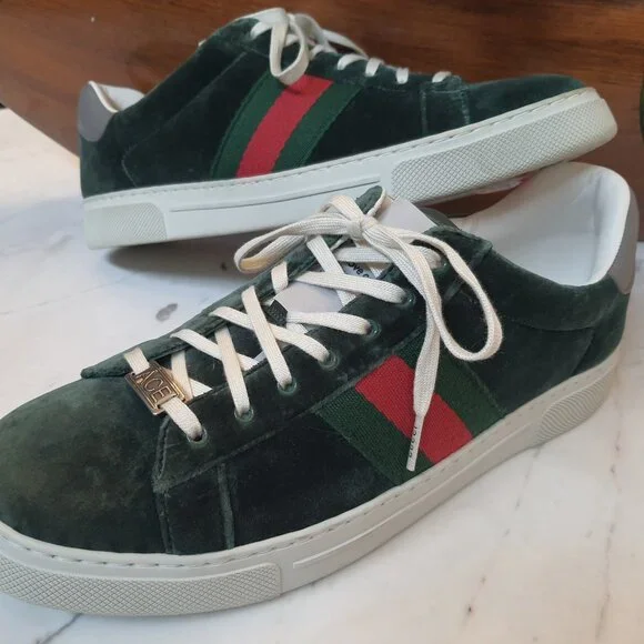 GUCCI new sneakers Ace 'Green Velvet' 757893